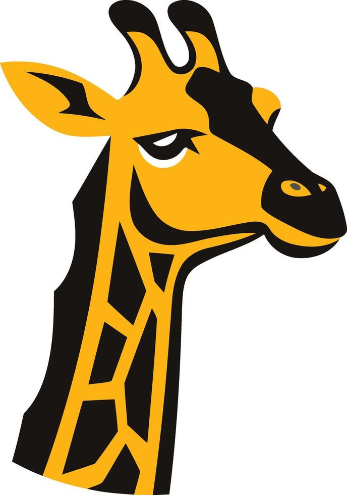 Cartoon Giraffe Head Illustration vector