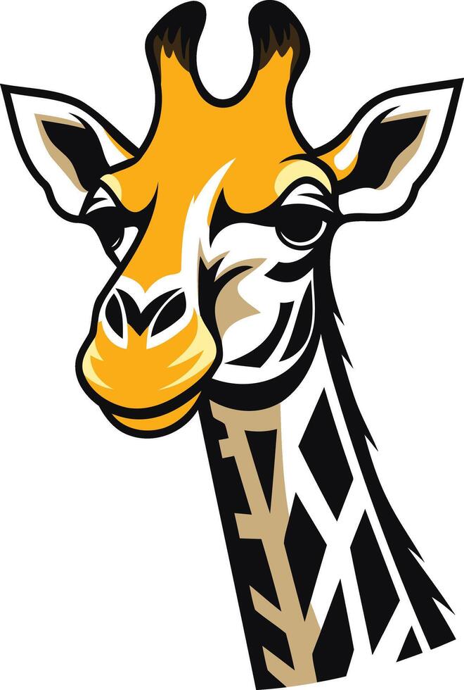 Close up Portrait of a Curious Giraffe vector