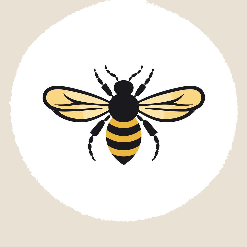 Simple Illustration of a Honeybee vector