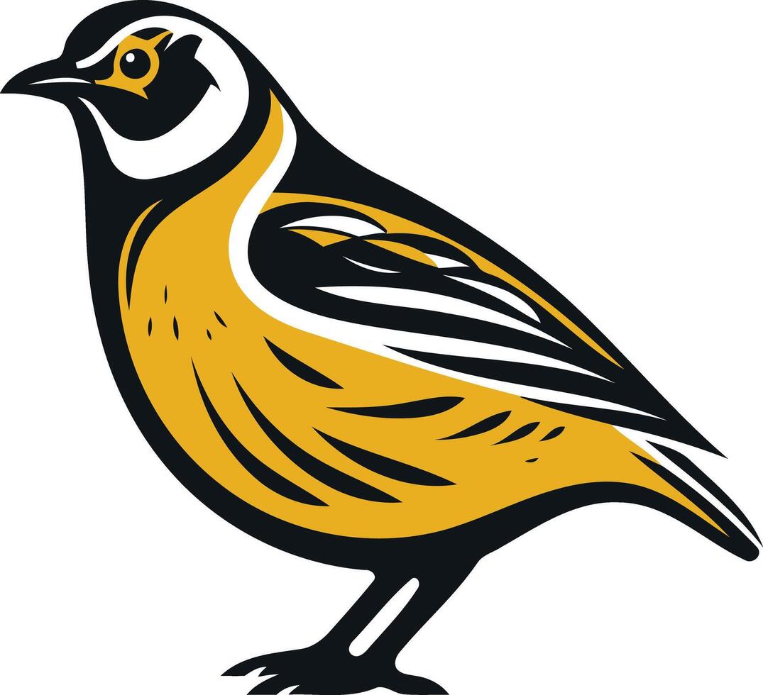 Yellow Bird with Black Stripes, Illustration vector