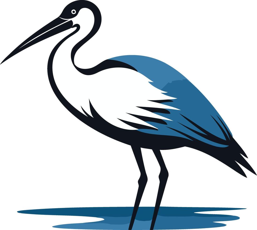 Blue Heron Standing in Water vector