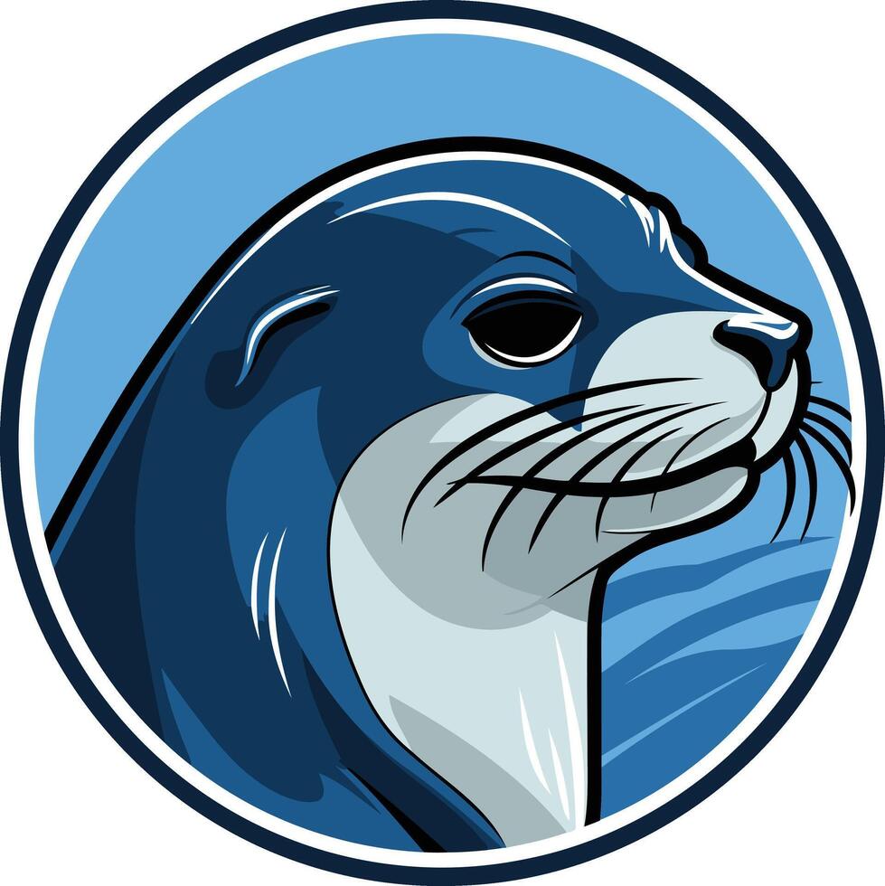 Seal Portrait in a Circle vector