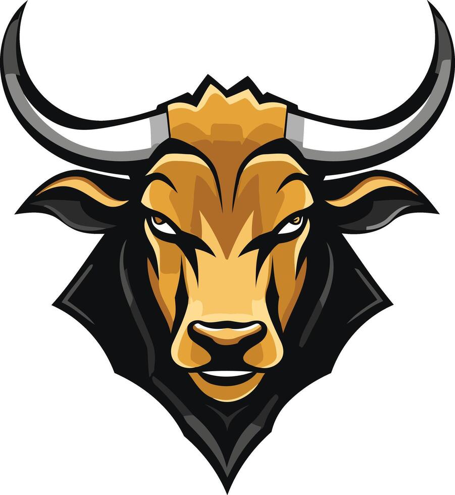 Aggressive Bull Head Mascot Illustration vector