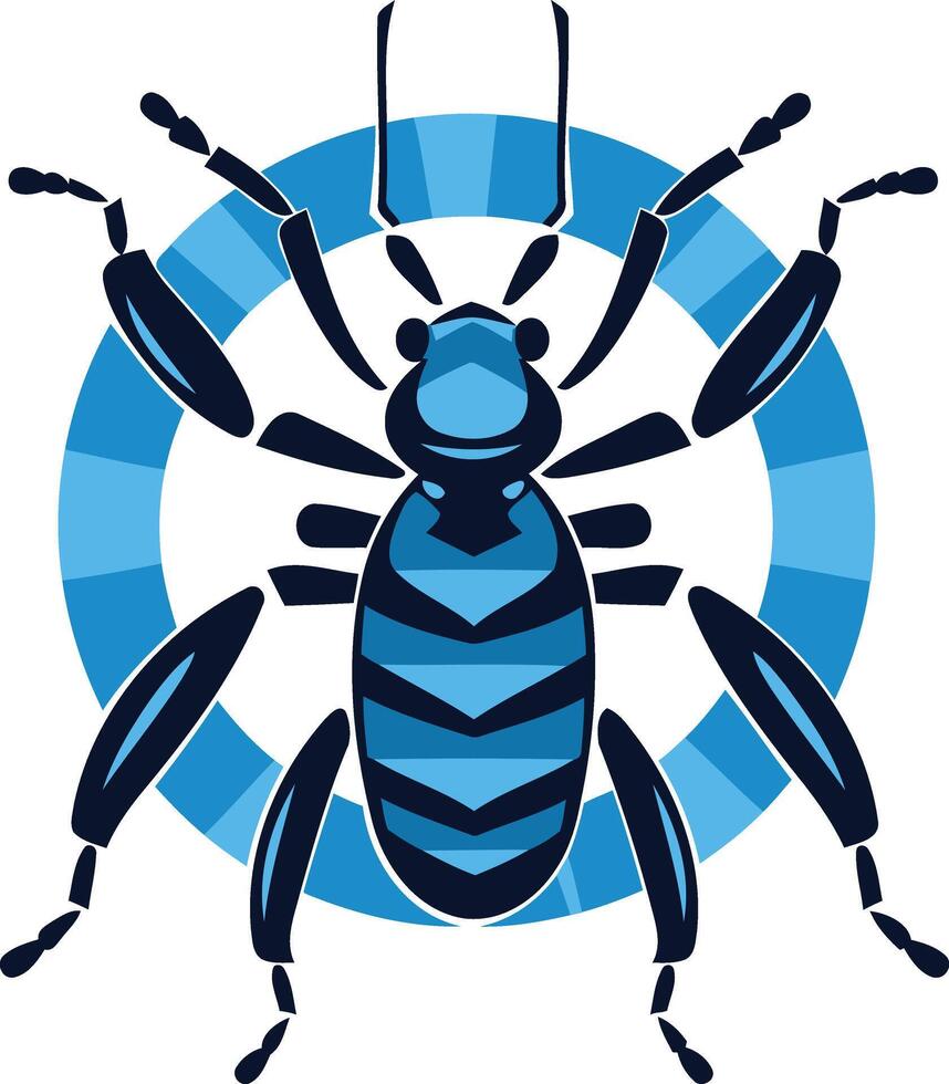 Abstract Bug Illustration with Blue and Black vector
