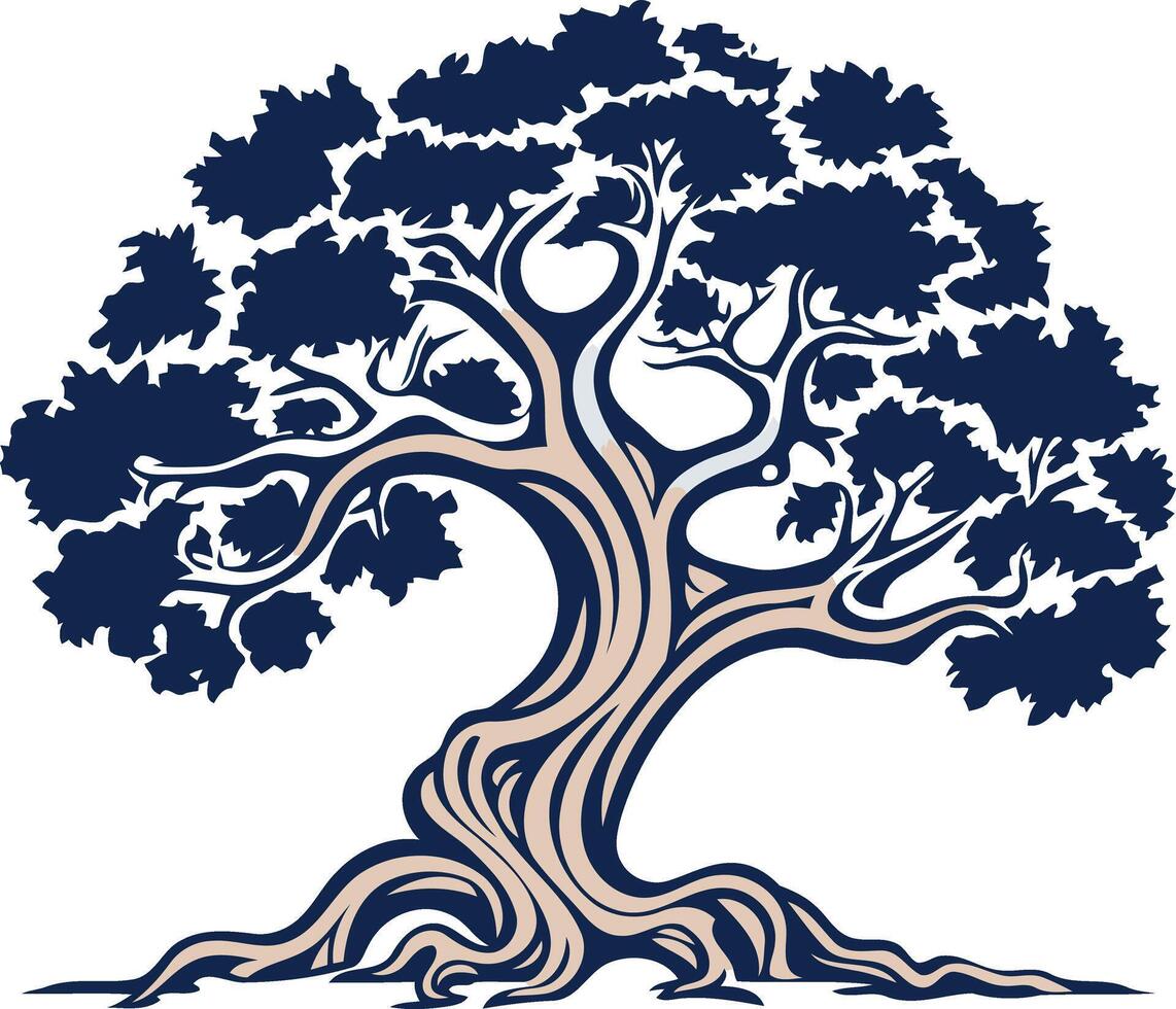 Stylized Illustration of a Majestic Tree vector