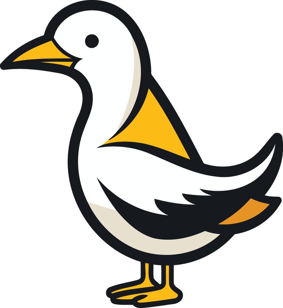 Cartoon Illustration of a Seagull vector