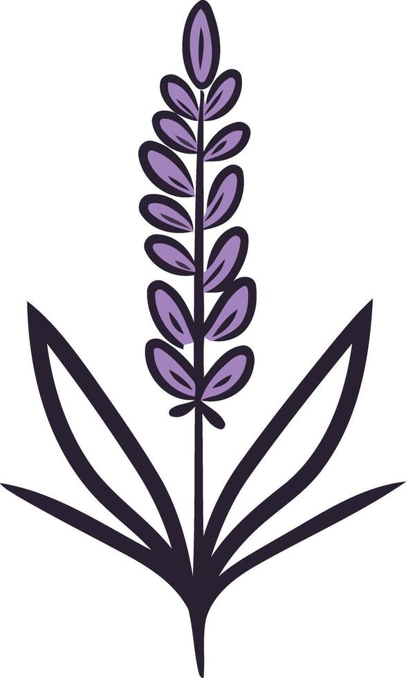 Simple Illustration of a Lavender Flower vector