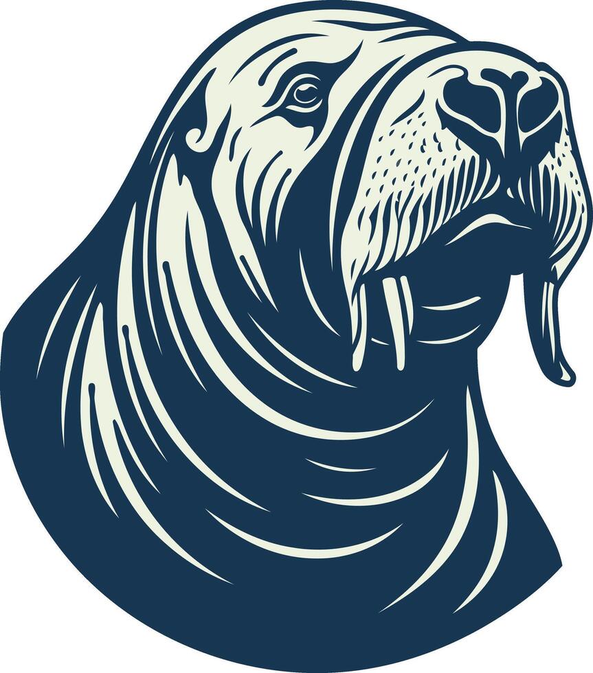 Walrus Head Illustration vector