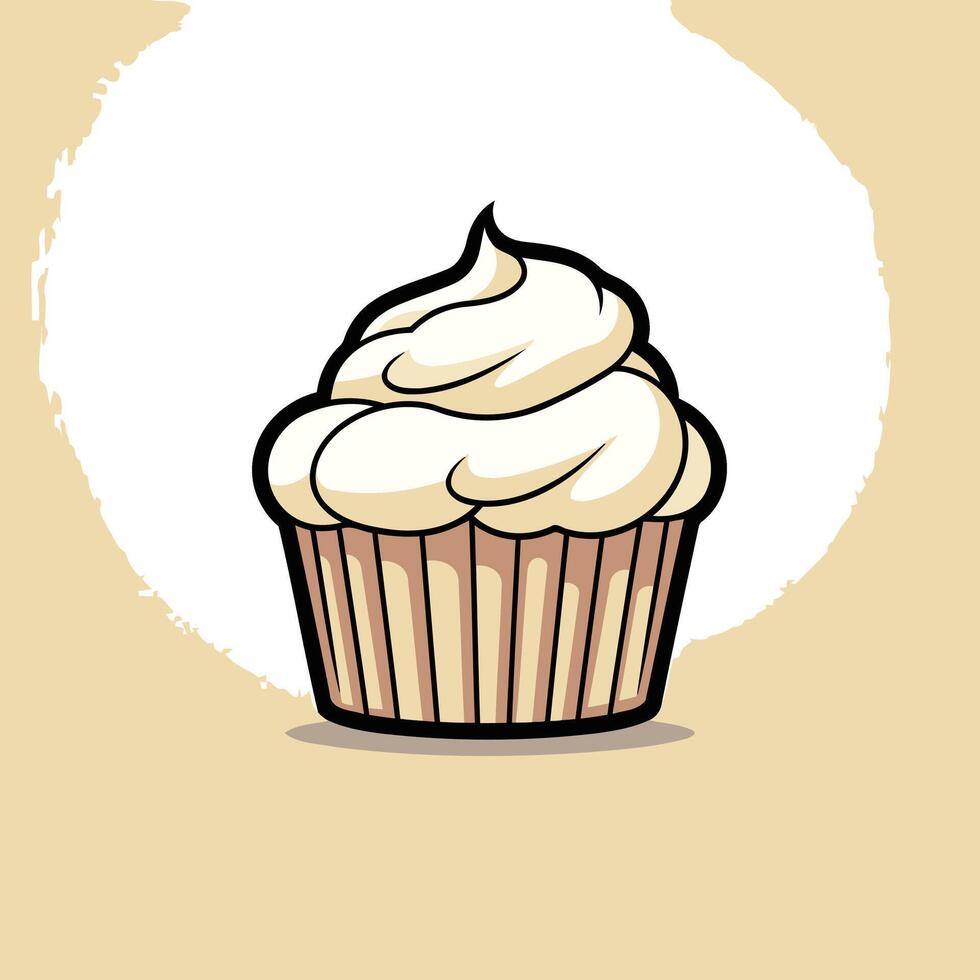 Vanilla Cupcake Illustration vector