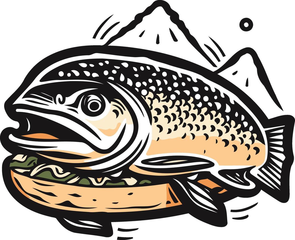 Fish Burger Illustration vector