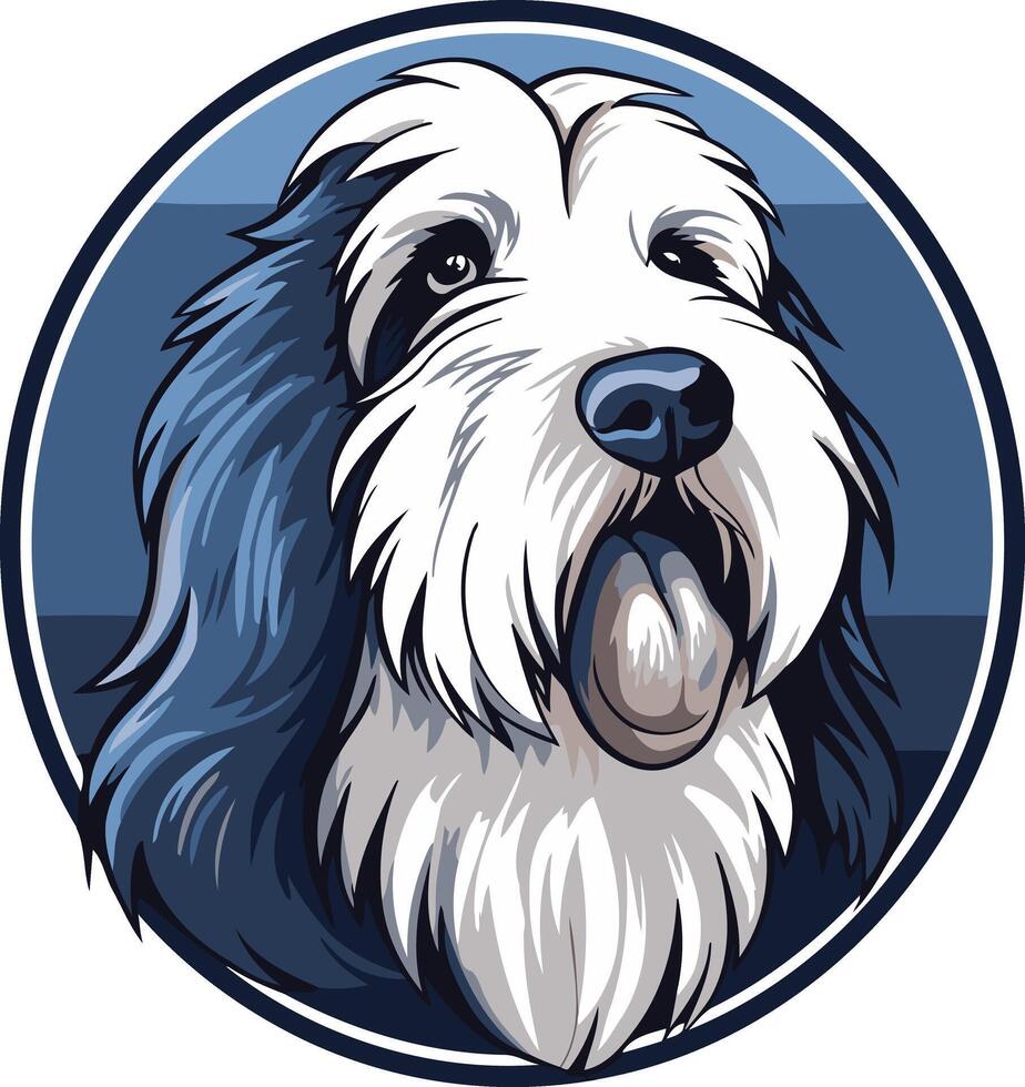 Portrait of a Bearded Collie Dog vector