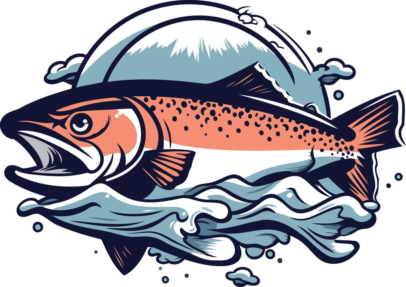 A Fish Leaping Out of the Water vector