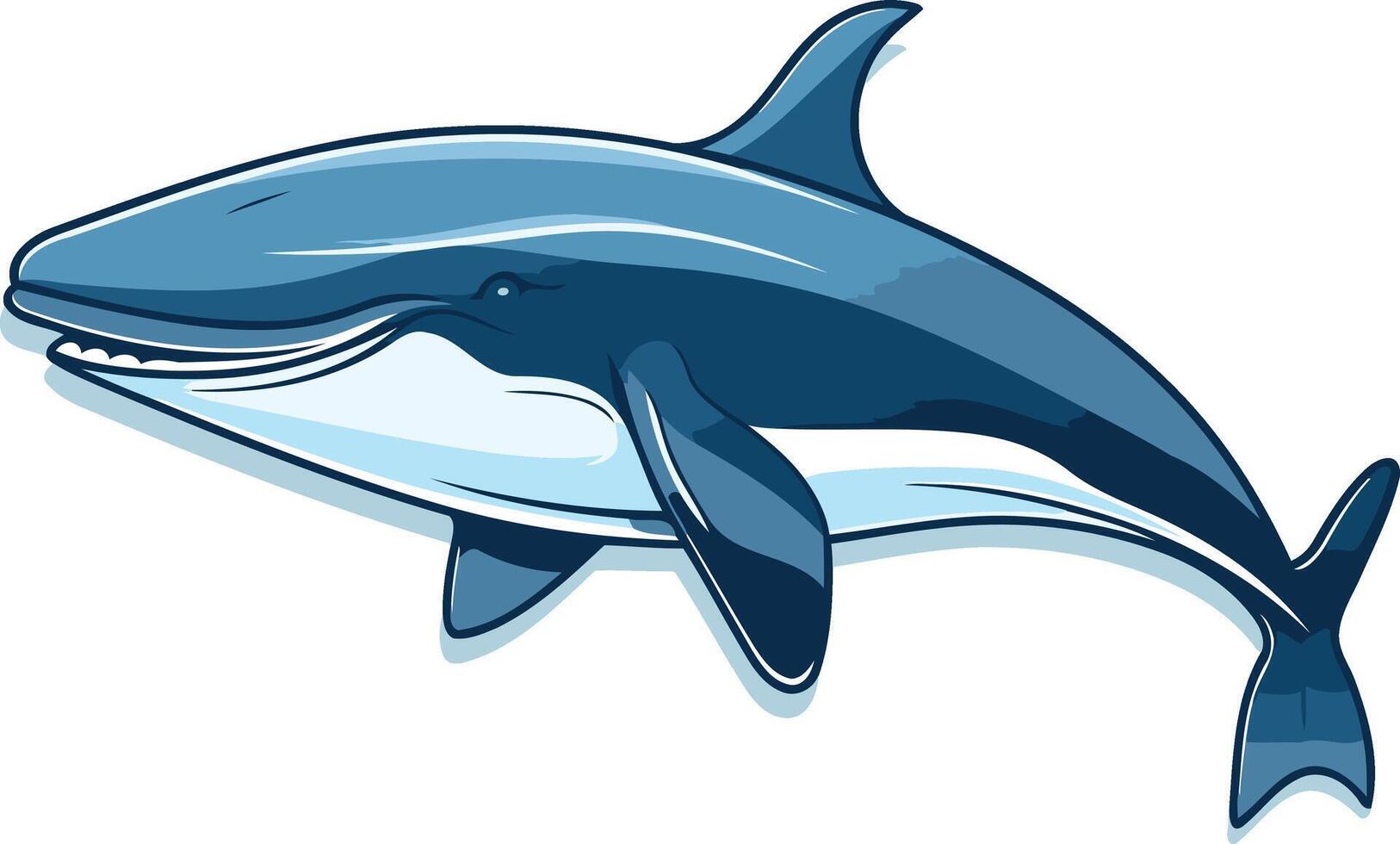 Illustration of a Blue Whale in the Ocean vector