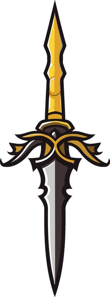 Golden Dagger with Intricate Design vector