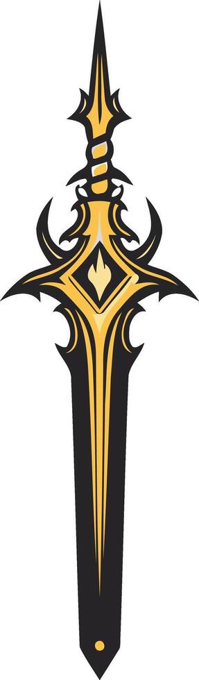 Golden Sword with Black Details vector
