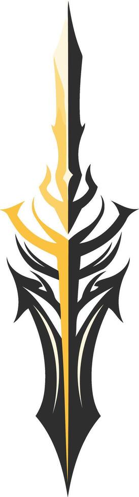 Abstract Black and Gold Sword Design vector