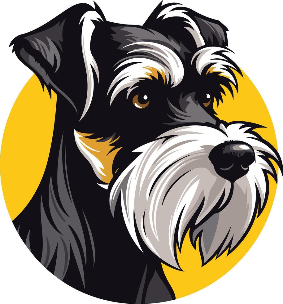 Portrait of a Miniature Schnauzer vector