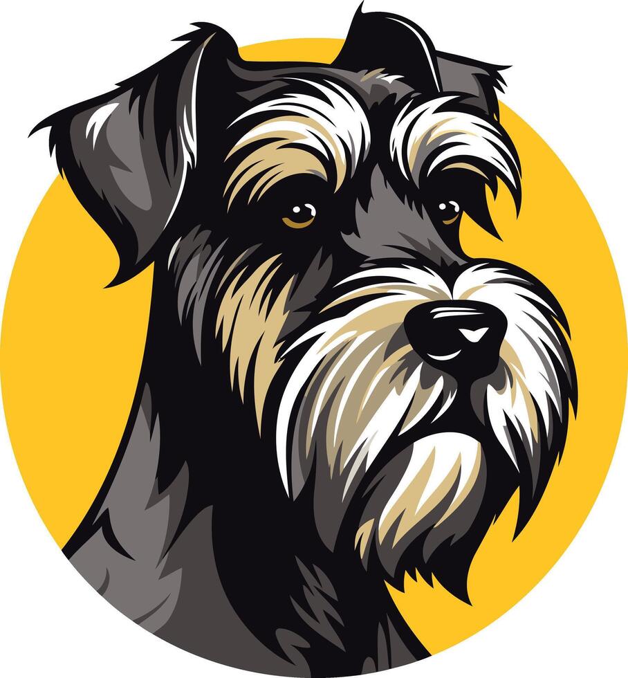 Portrait of a Miniature Schnauzer vector