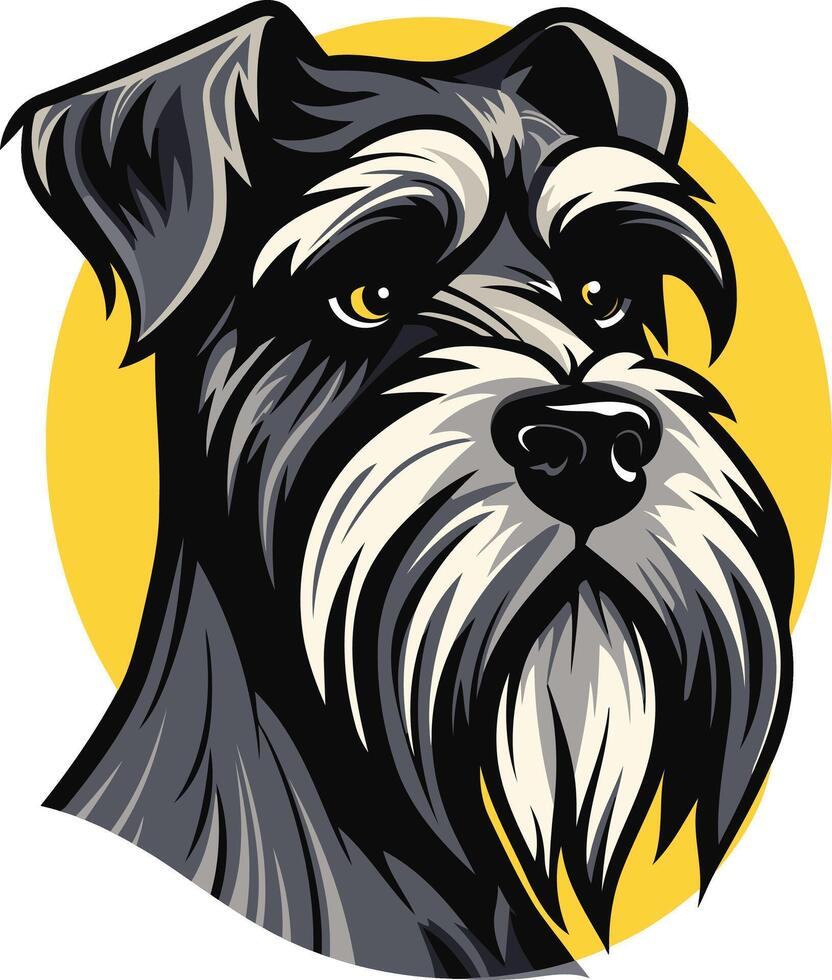 Close up Portrait of a Miniature Schnauzer vector
