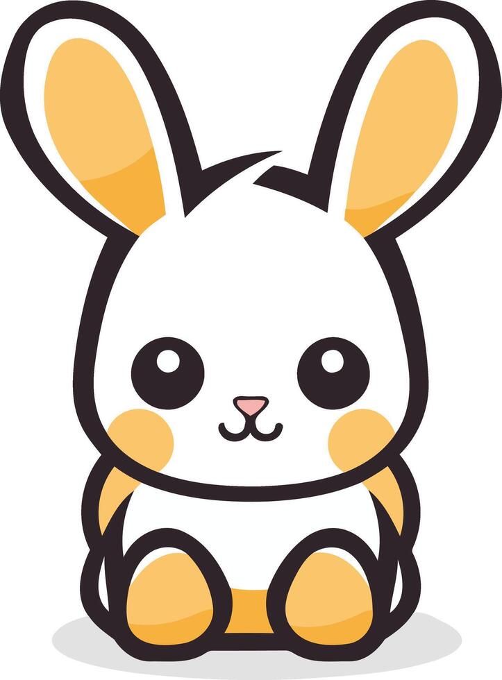 Cute Cartoon Bunny with Big Eyes vector