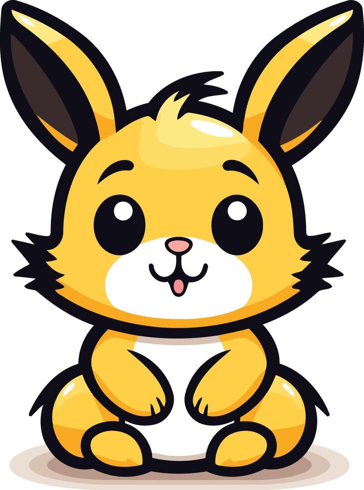 Cute Cartoon Yellow Rabbit vector