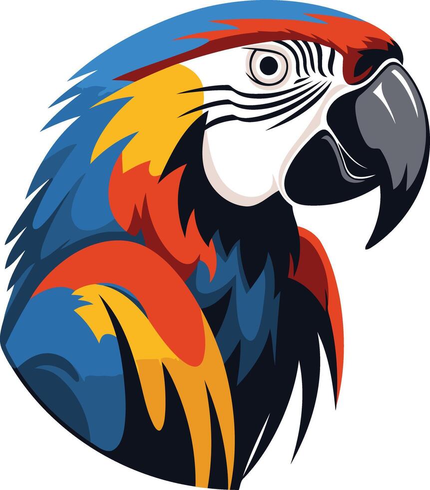 Vibrant Macaw Portrait with Bold Colors vector