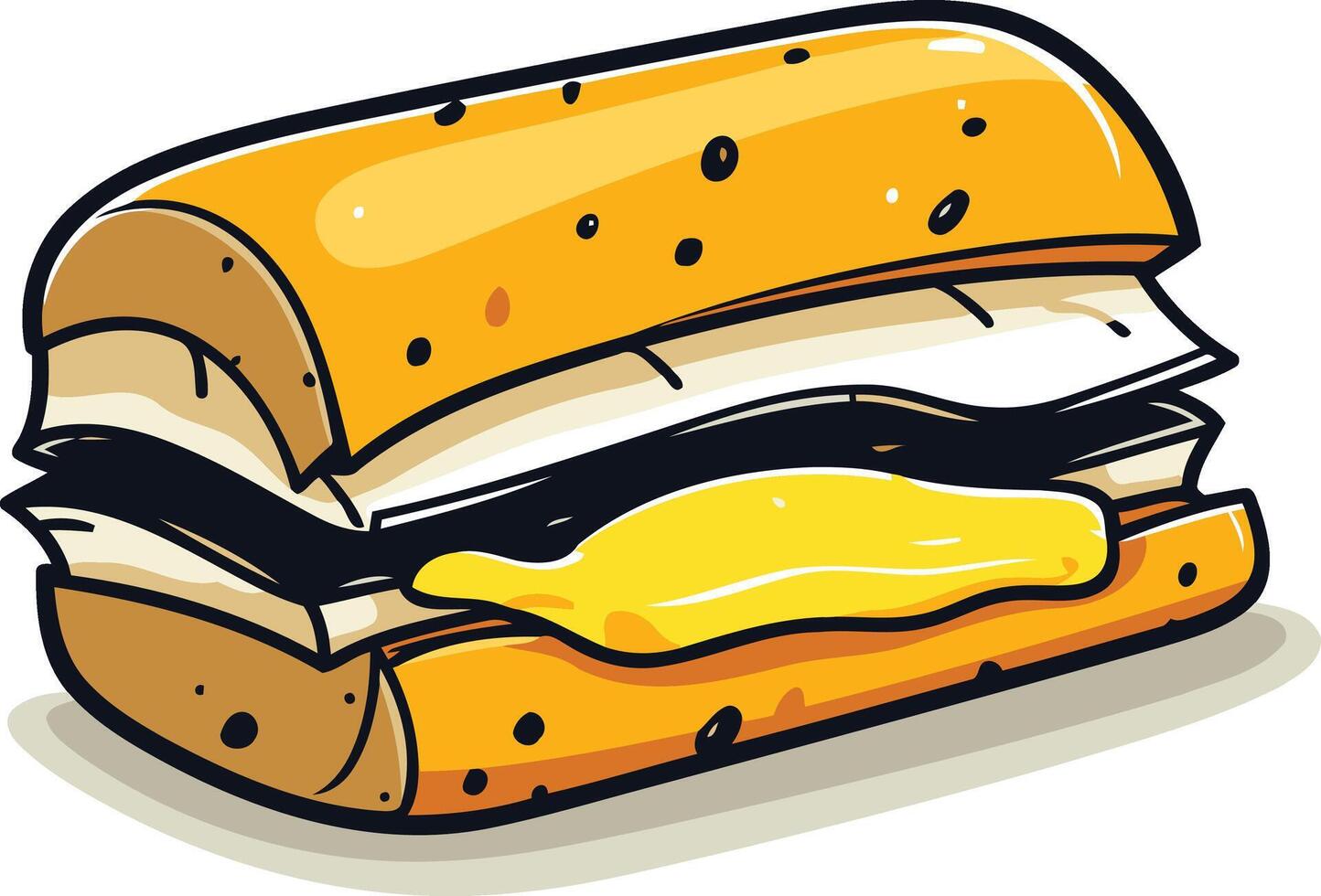 Cartoon Illustration of a Delicious Sandwich vector