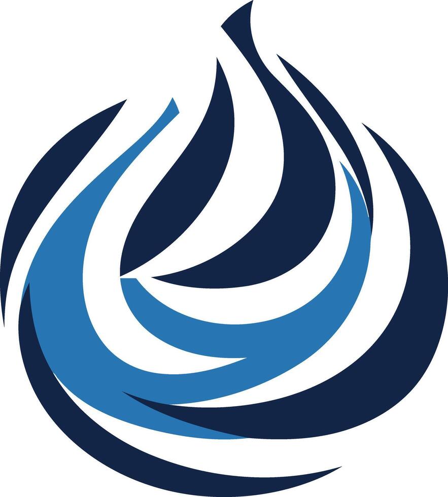 Abstract Blue and Navy Swirl Design vector