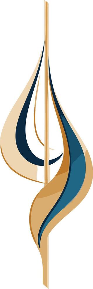 Abstract Swirling Design with Blue and Gold Tones vector