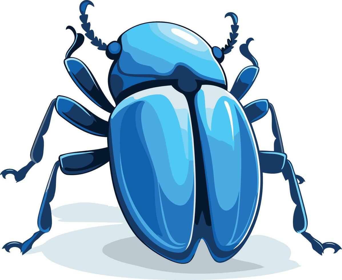 Blue Beetle with Shiny Exoskeleton vector