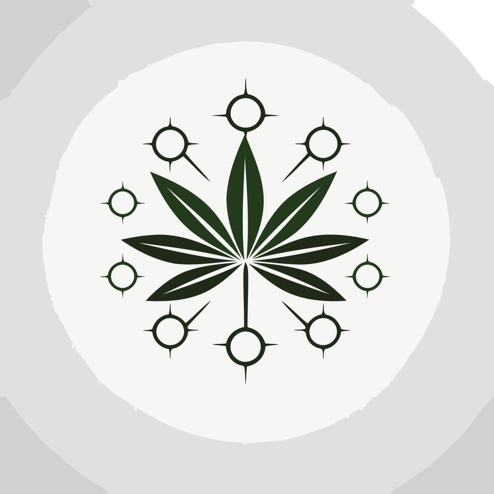 Cannabis Leaf with Circular Design vector