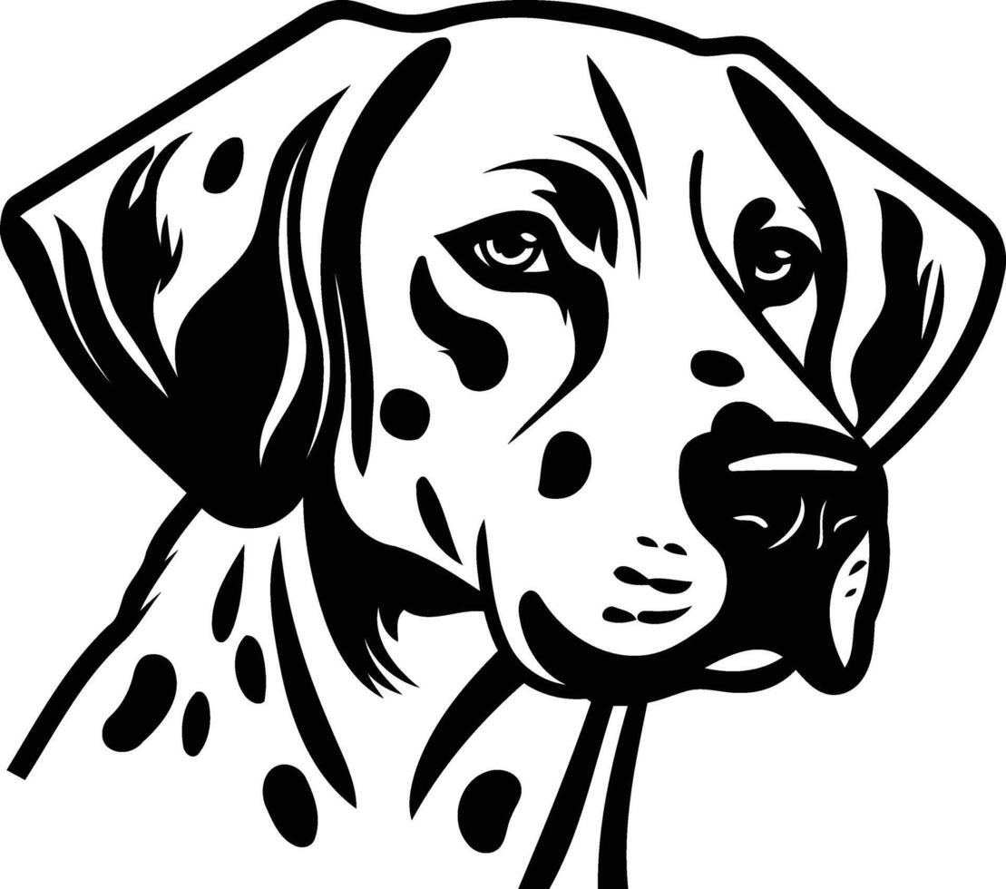 Dalmatian Dog Portrait in Black and White vector