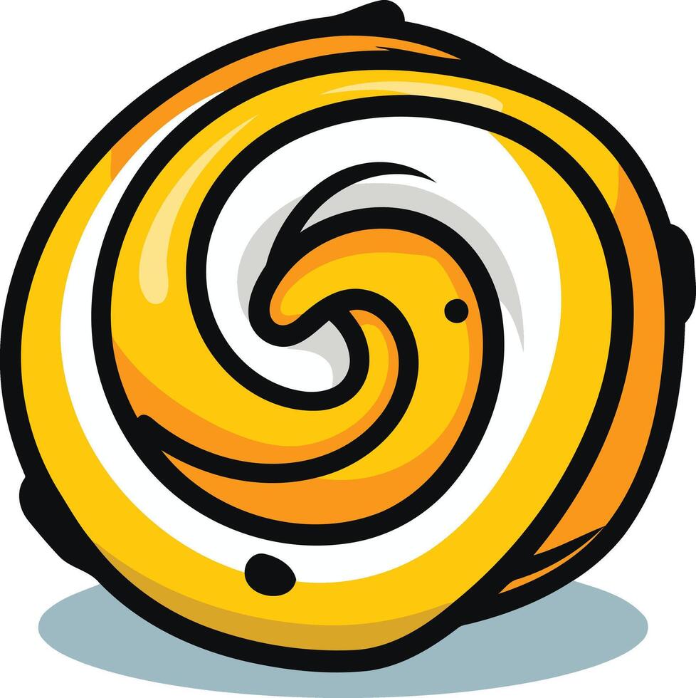 Swirled Yellow and White Candy vector