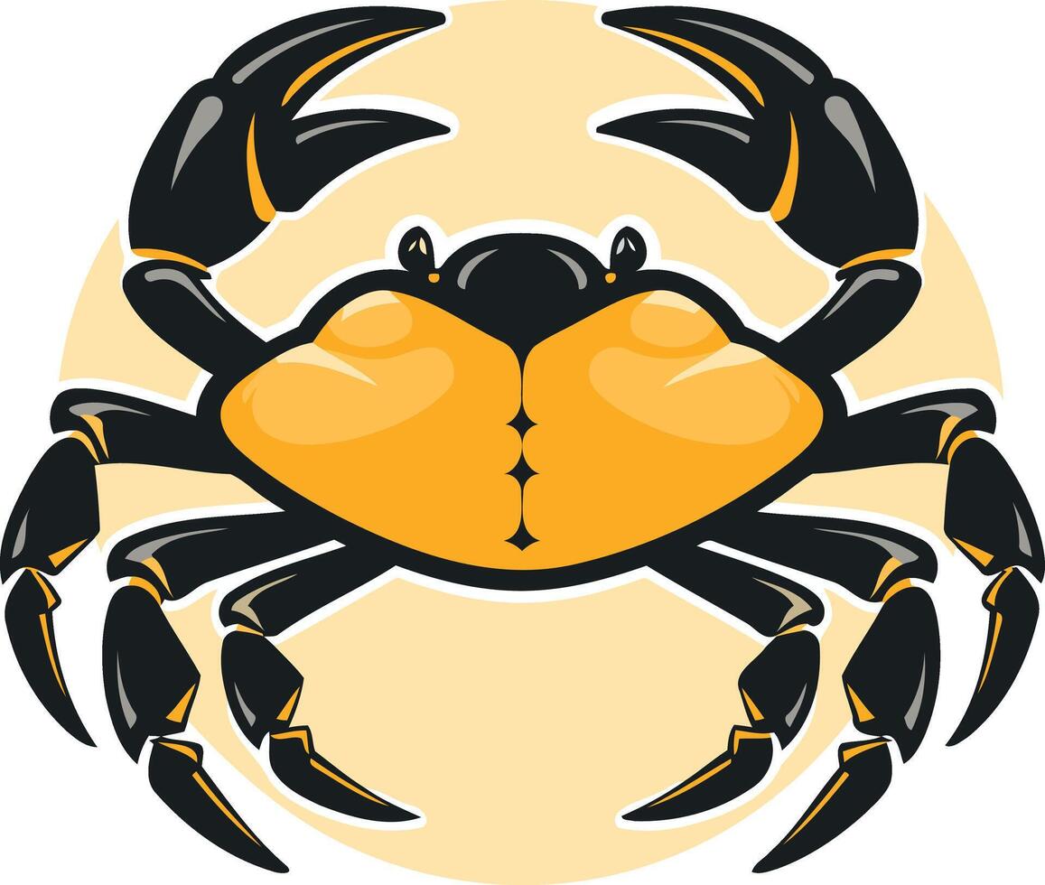 Cartoon Illustration of a Crab vector
