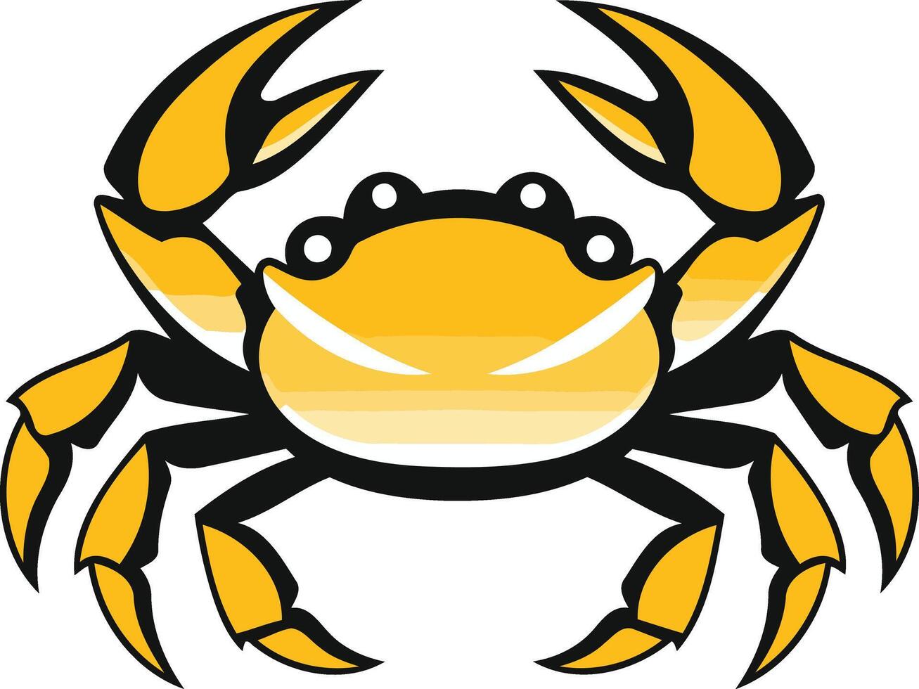 Cartoon Illustration of a Yellow Crab vector