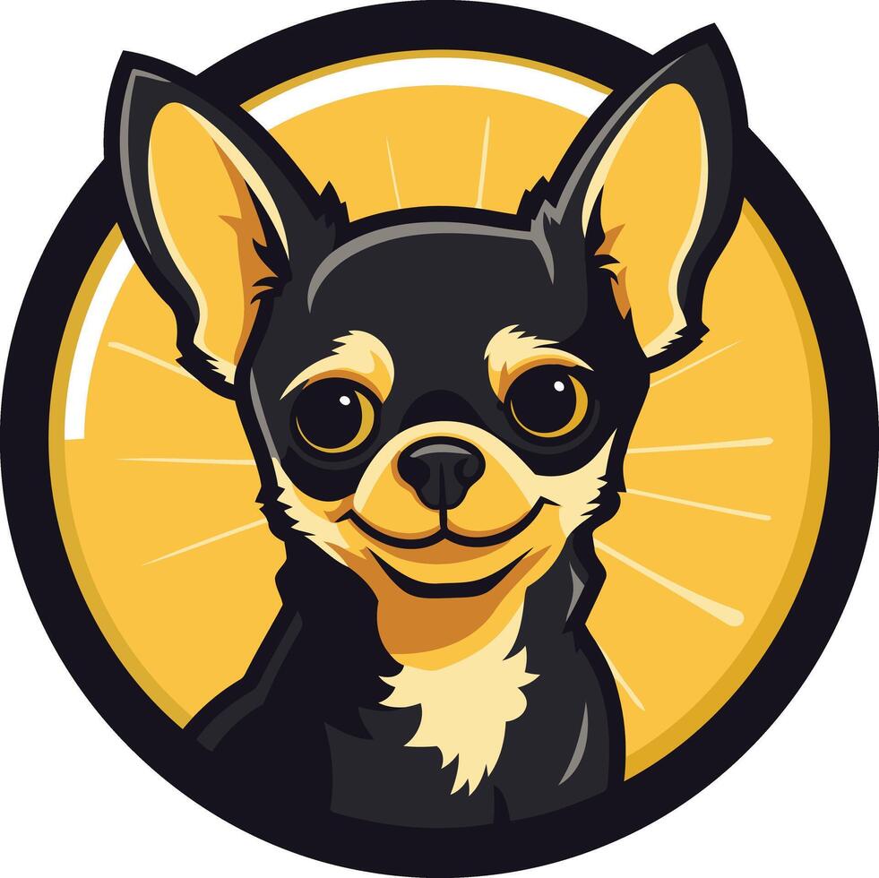 Smiling Black and Tan Chihuahua vector