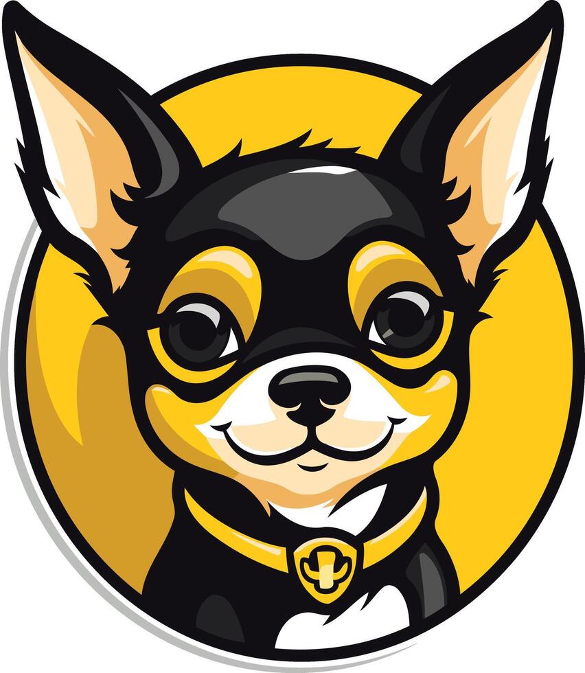 Cute Cartoon Chihuahua with a Yellow Collar vector