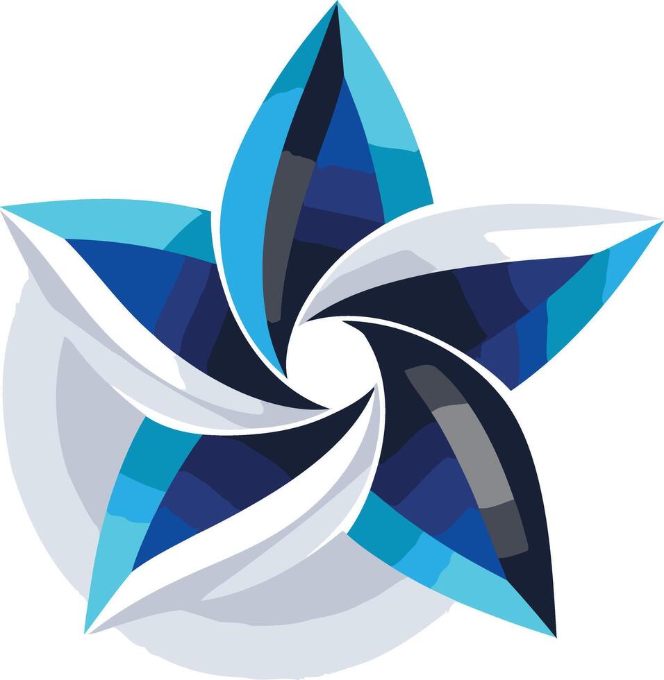 Abstract Blue and White Starburst vector