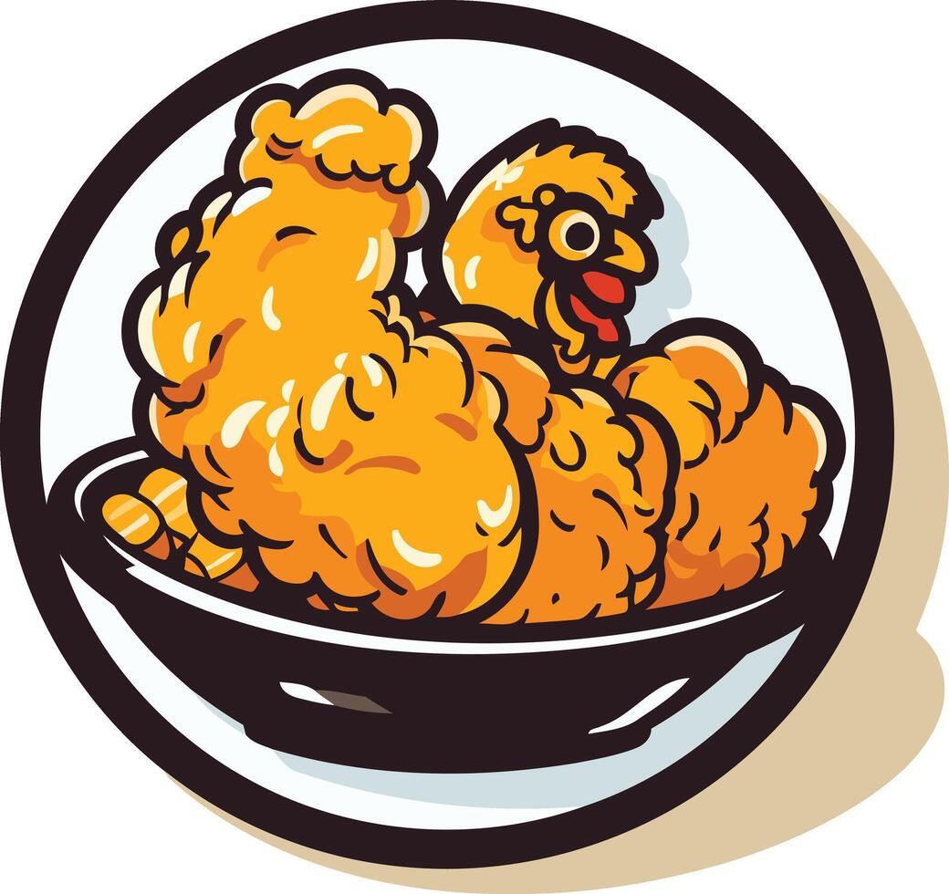 Cartoon Fried Chicken Illustration vector
