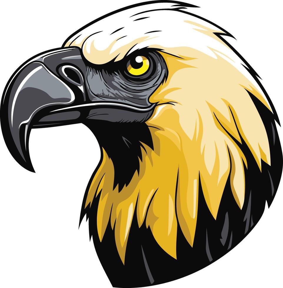 Eagle Head Illustration with Yellow and Black vector