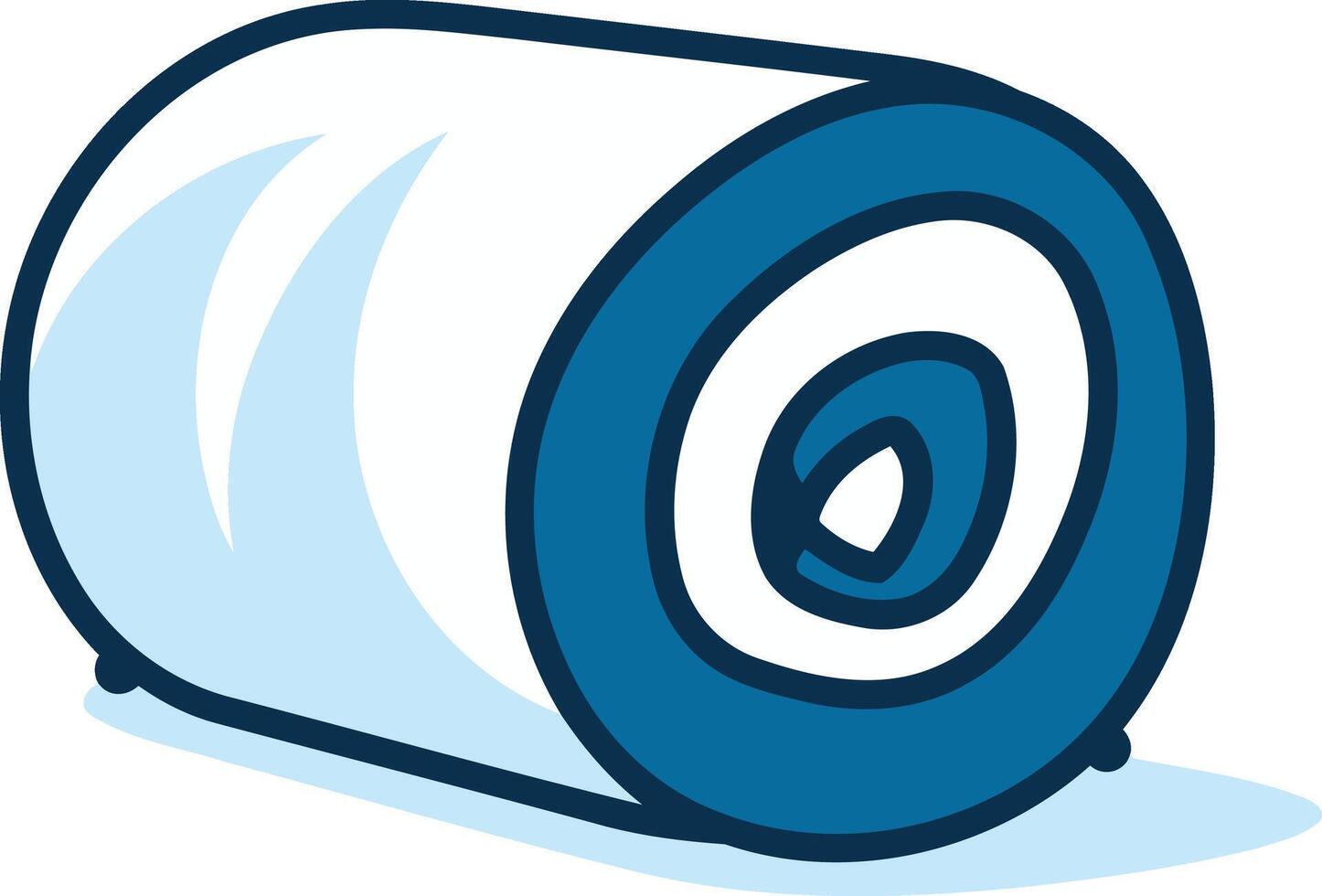 Blue and White Roll of Fabric vector
