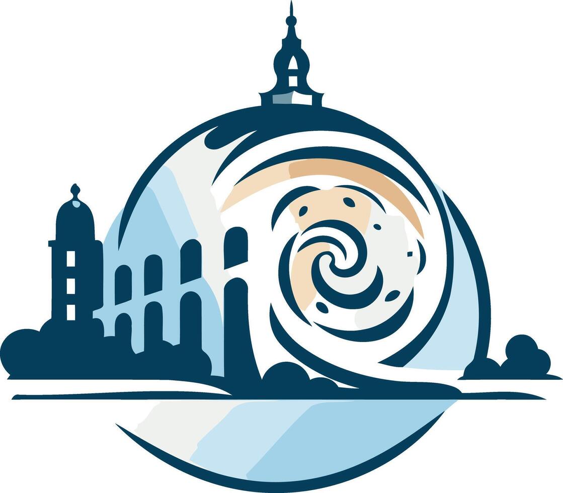 Nautilus Shell with Cityscape vector