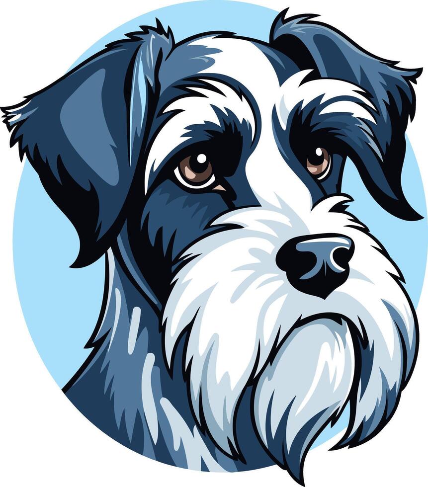 Portrait of a Miniature Schnauzer vector