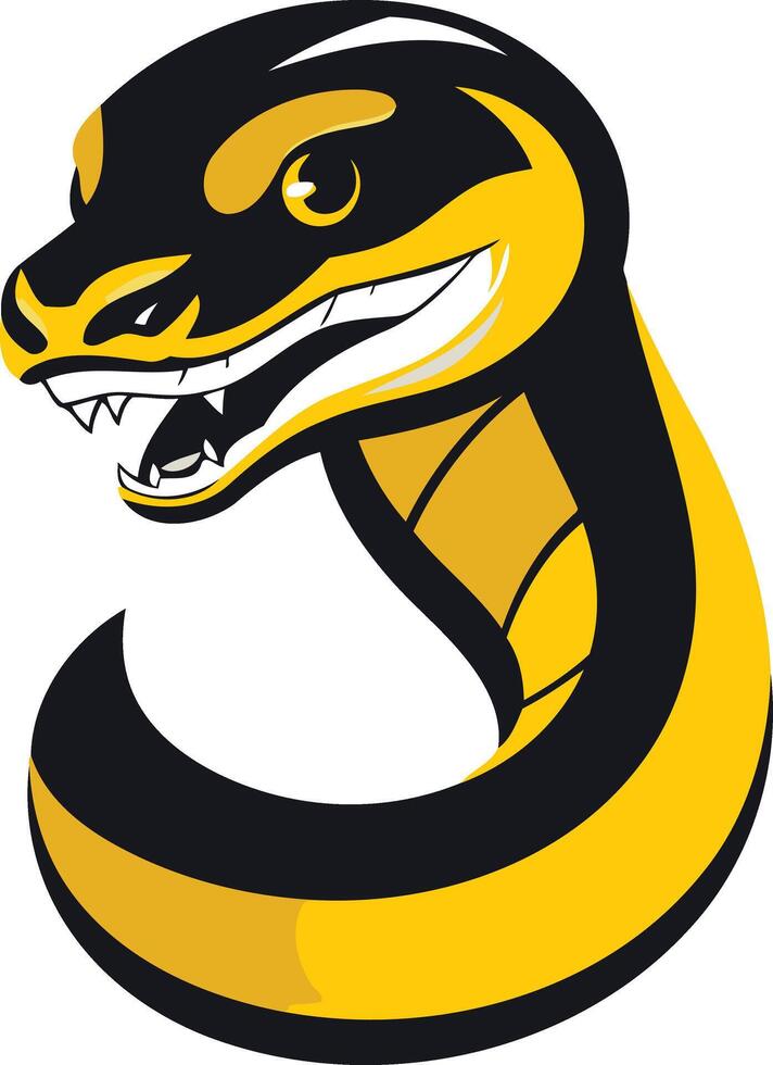 Yellow and Black Cobra Mascot vector