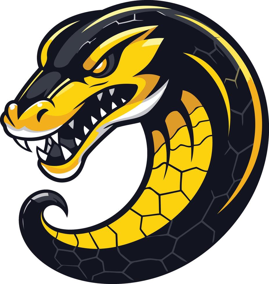 Yellow and Black Cobra Mascot vector