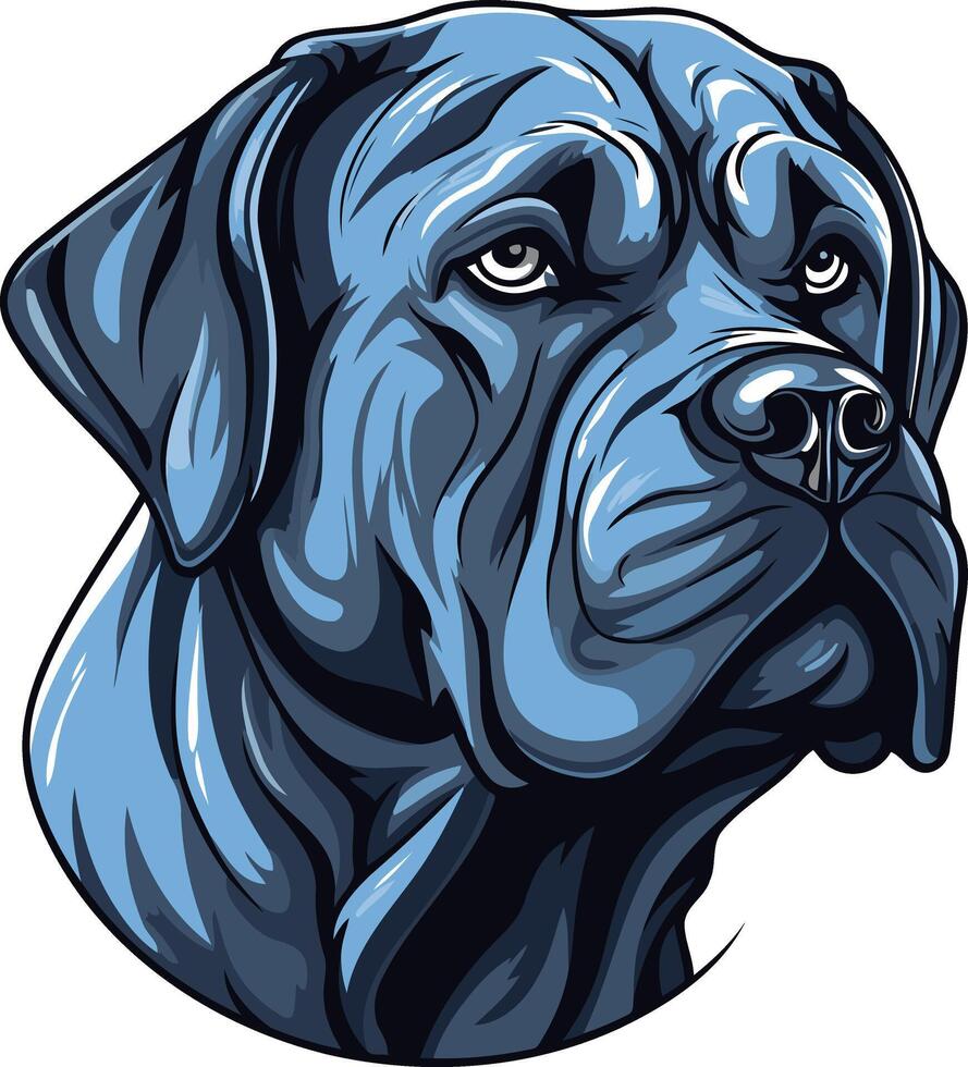 Close up Portrait of a Blue Dog vector