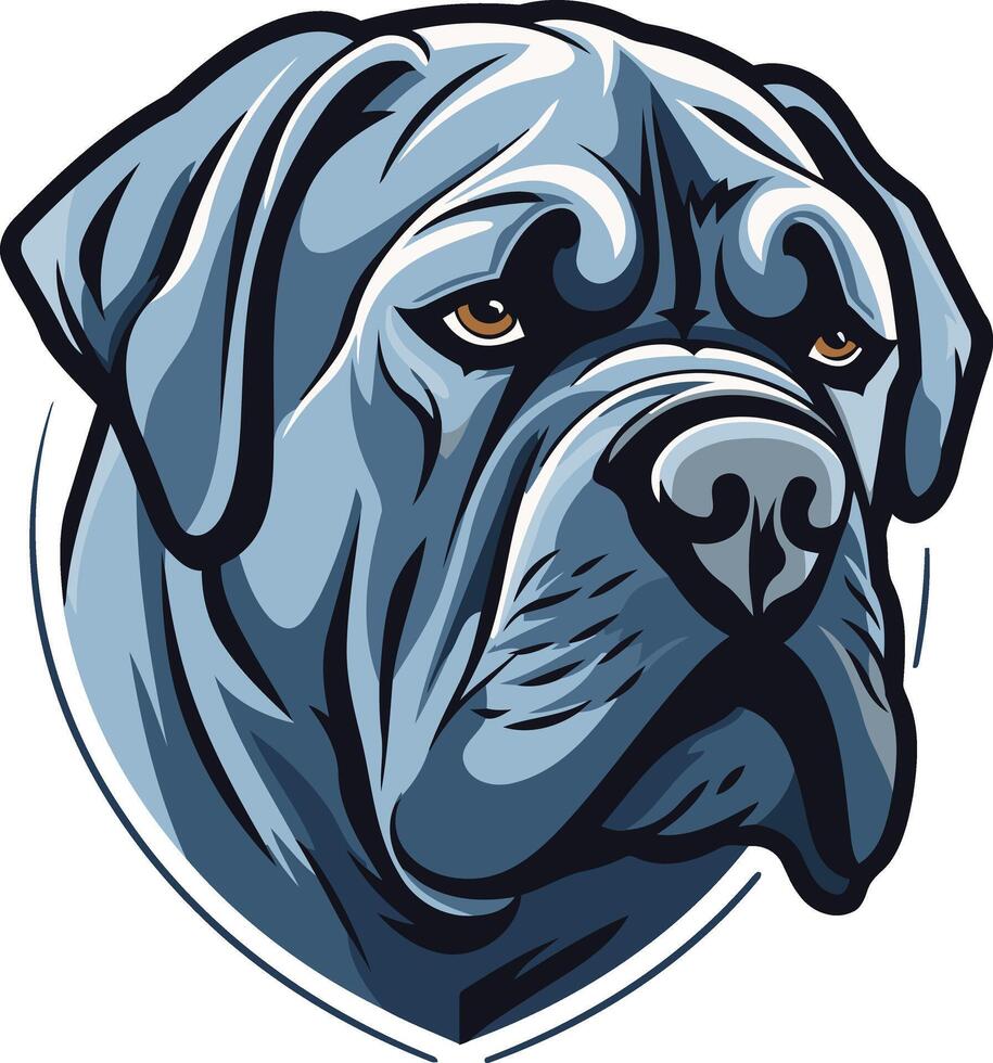 Close-up Portrait of a Powerful Dog vector