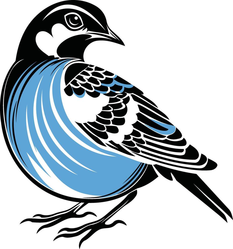 Stylized Bluebird Illustration vector