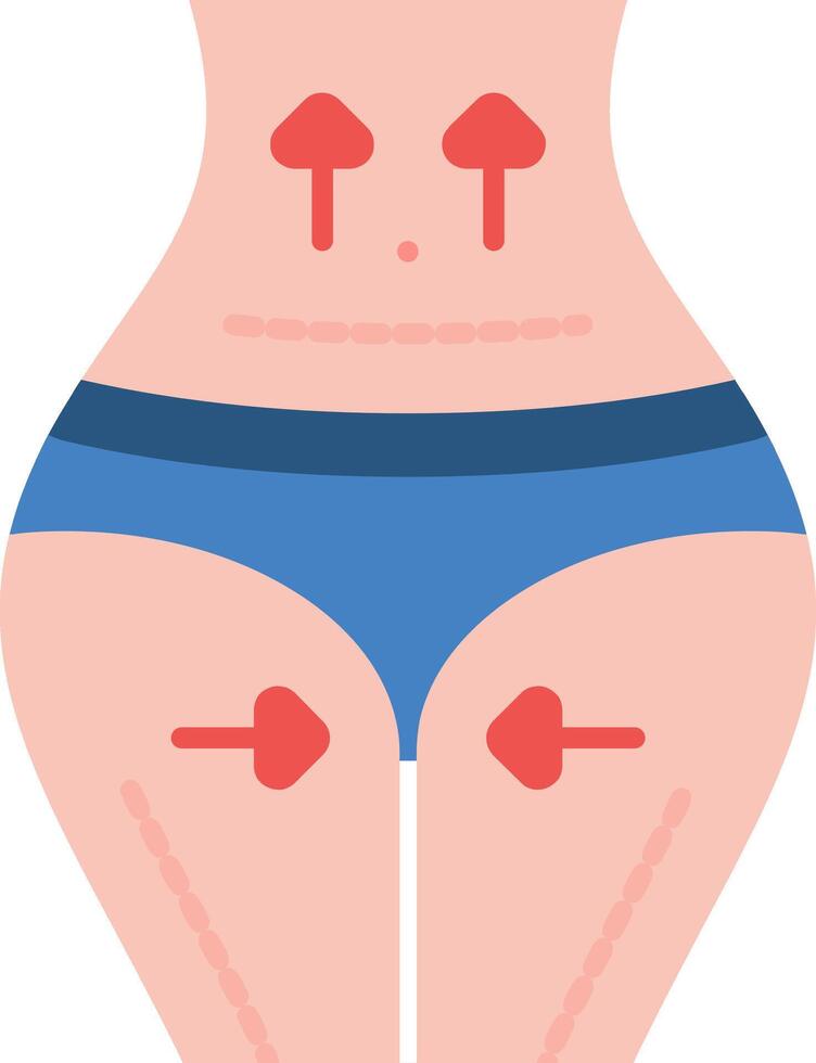 Abdominoplasty Flat Icon vector