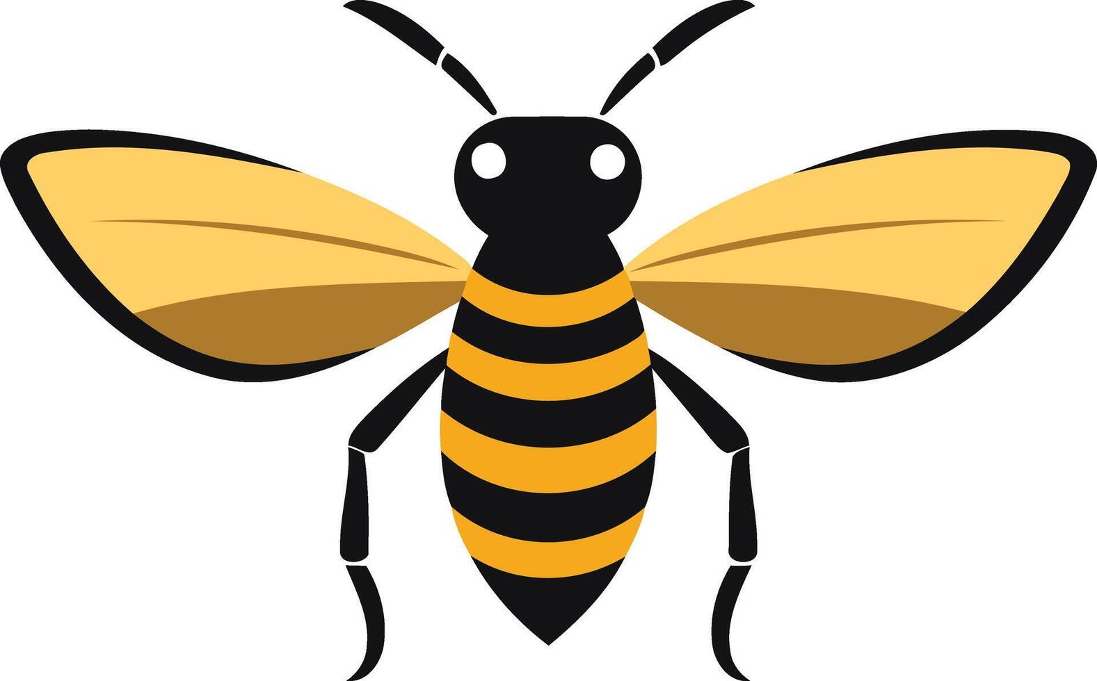 Bee with Yellow and Black Stripes vector